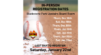 In Person Registration Dates